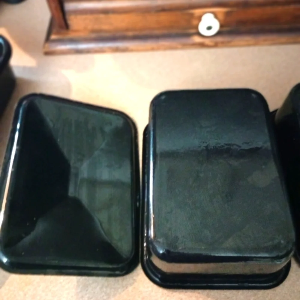 Vintage Black Enamel Set